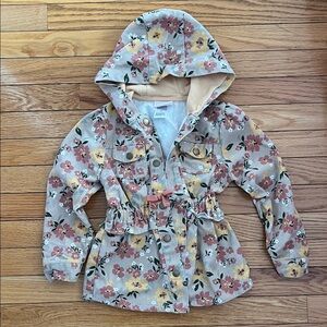 Little Lass Pink and Yellow Floral Raincoat